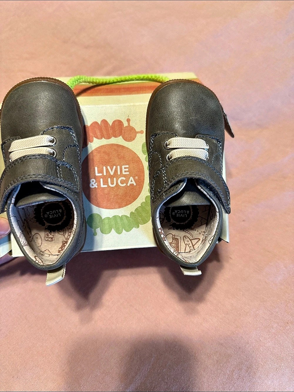 Livie & Luca Naviglio Baby Sneakers Gray & Brown Baby 3